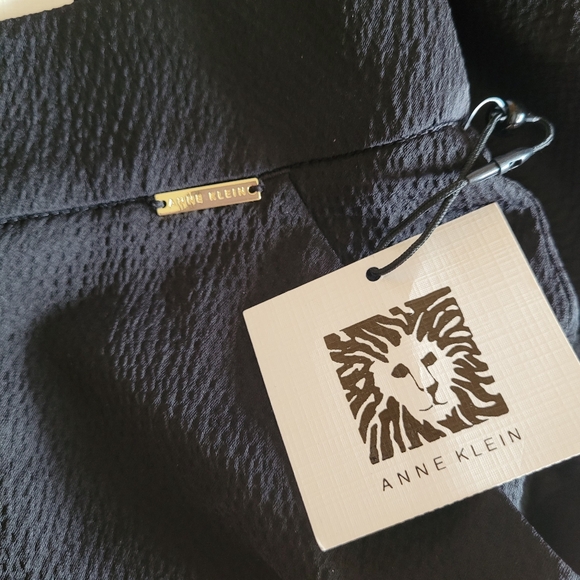 Anne Klein Wide Leg Black Trousers Dressy Business Casual Polyester Pants XL NWT - Picture 7 of 9